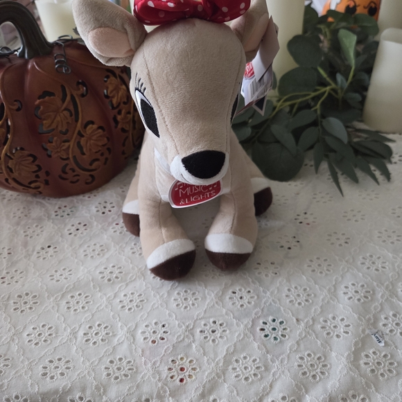 Musical Light-Up Reindeer Plush - Brown and Red - Picture 2 of 5
